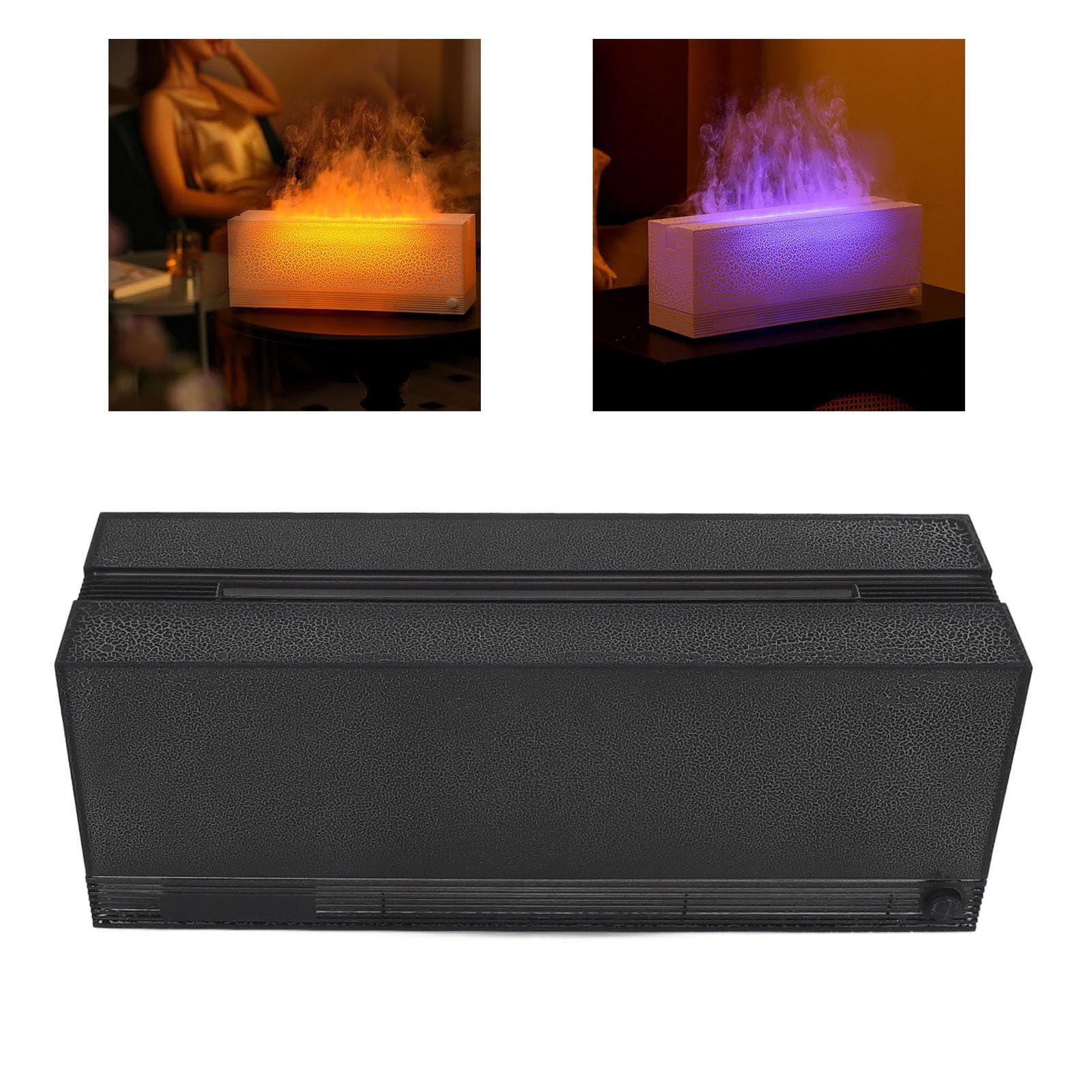 Focket Umidificatore con Diffusore di Aromi a, Effetto Simulata, Luce Sfumata Colorata Alimentato Tramite USB con 3 Impostazioni di Timer, Spegnimento Automatico, 320 Ml, per Viaggi in Ufficio a Casa