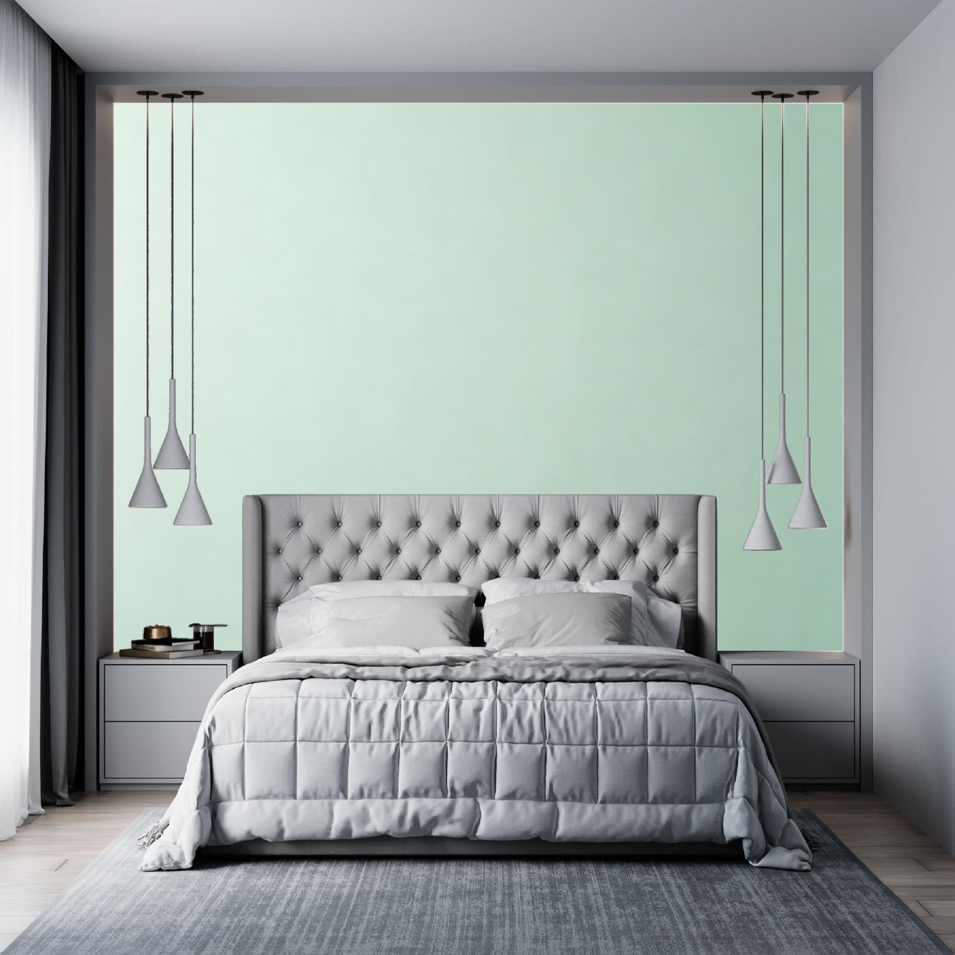 Papier peint turquoise moderne pour renover un mur facilement avec un adhesif amovible