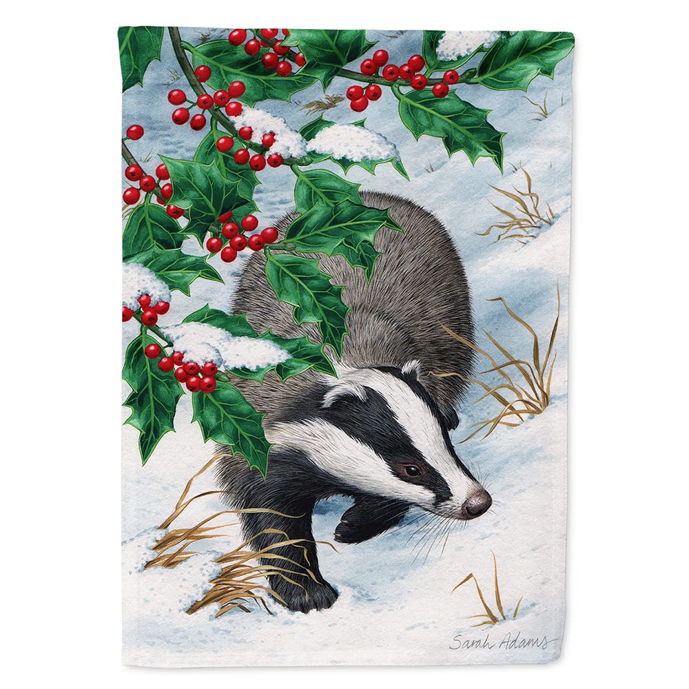 Badgers avec Houx Toile Drapeau L multicolore, l'idée cadeau idéale pour la maison
