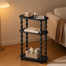 Small Narrow End Table,3-Tier Slim End Table for Small Spaces