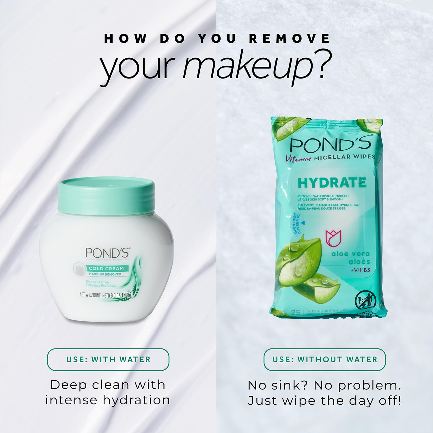 Ponds Crema fría removedor de maquillaje sin fragancia, 6.1 onzas (paquete de 2)