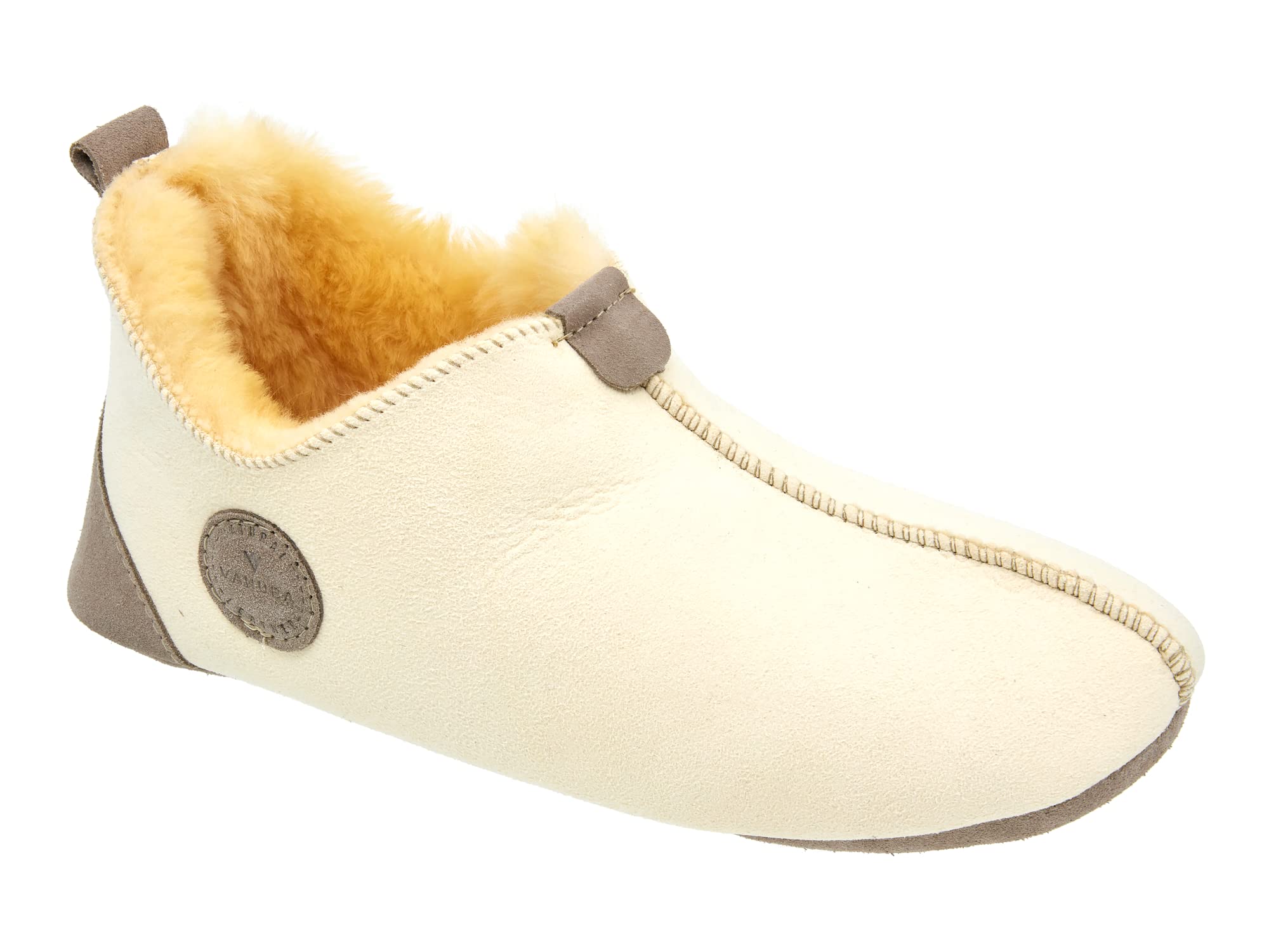 Vanuba Handgemacht Lammfell Hausschuhe Damen Winter - Oxford Relugan Warme Hausschuhe - Kuschel Hausschuhe Damen - Pantoffeln Damen - Hausschuhe Damen Geschlossen - Hüttenschuhe Damen Naturlische