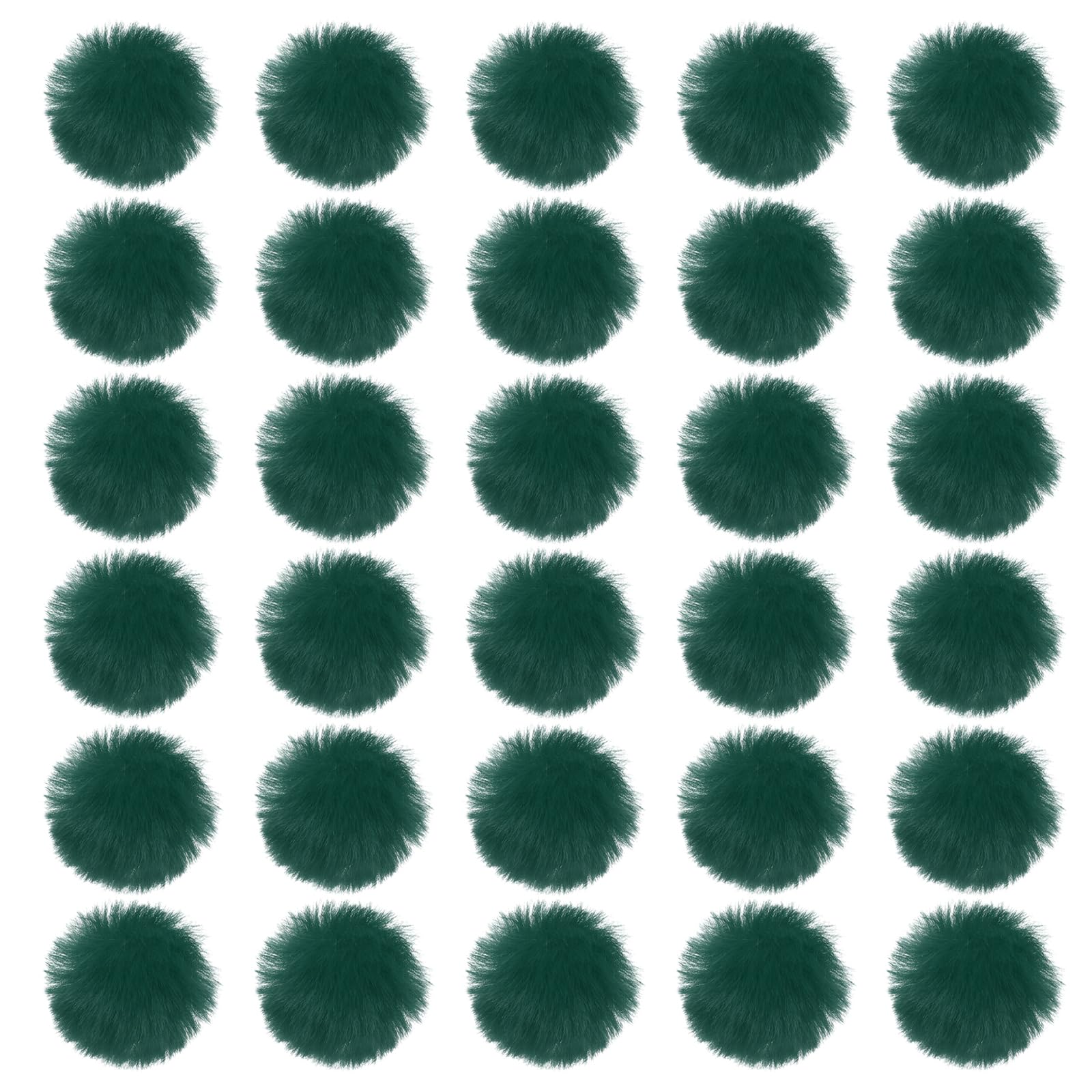 PATIKIL Faux Fur Pom Poms for Hats 30 Pcs Fluffy Soft Fur Poms Balls with Elastic Loop for Keychain Knitting Hats DIY Scarves Gloves Bag Christmas