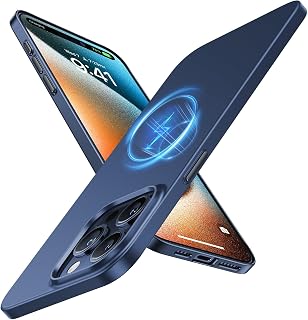 TORRAS Ultra Thin iPhone 15 Pro Max Case for MagSafe [No. 1 Magnetic Force] Extreme Protection Case iPhone 15 Pro Max Phone Case(Velvety Touch & Elegant Look) Slim Phone Case iPhone 15 Pro Max Blue