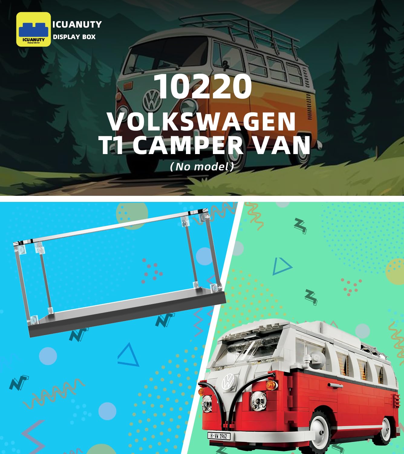 Icuanuty Acrylic Display Case for Lego 10220 VW T1 Campervan / 10279 Volkswagen T2 V29 Motorhome - Image 3