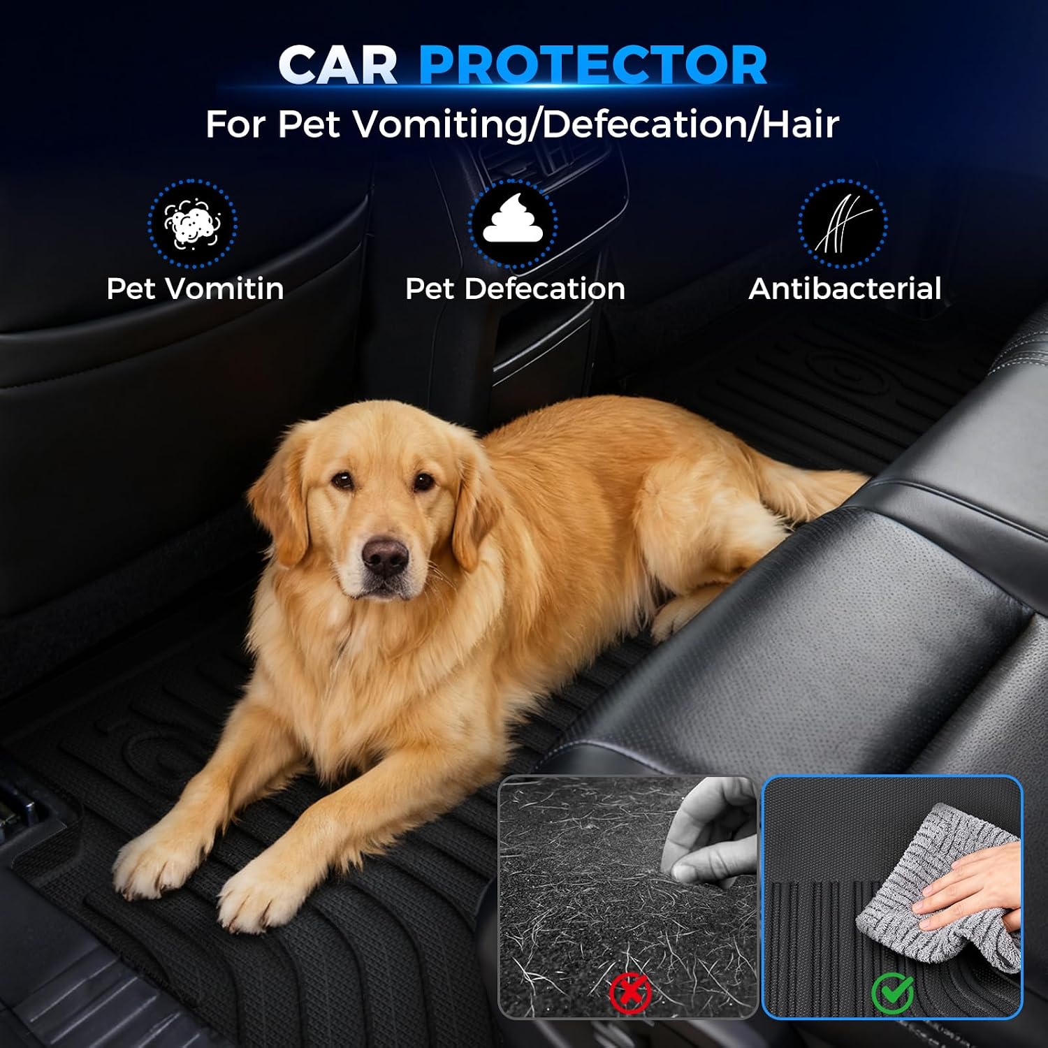 Floor Mats & Cargo Liner Fit for Honda Odyssey 2026-2018 Mini Passenger Van, All Weather TPE Floor Liners 1st 2nd & 3rd Rows Car Mats and Trunk Liner Odyssey Car Accessories, Black