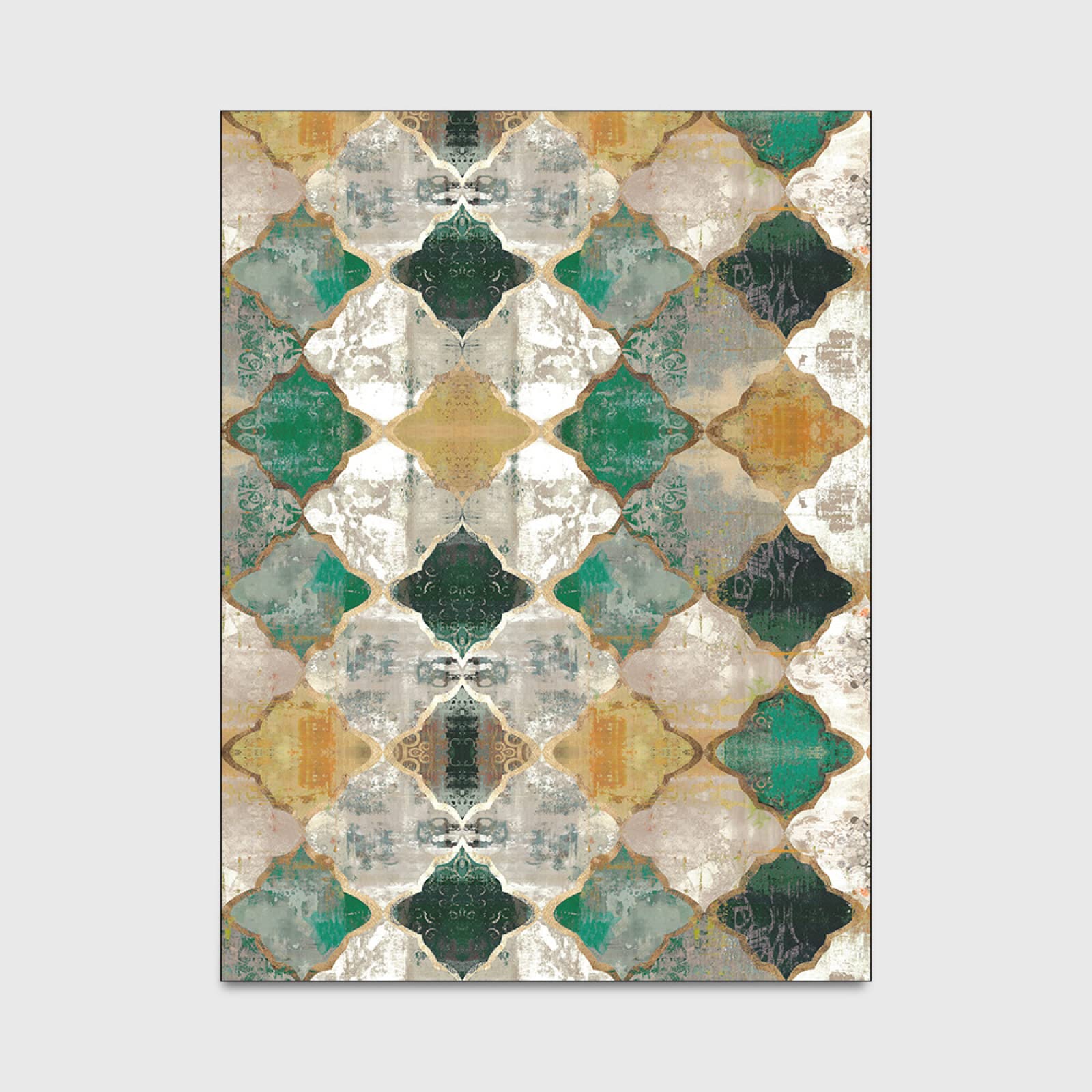 Dywanik bardzo duże prostokątne dywany vintage w kratę szmaragd zielony żółty do salonu sypialni kuchni dywan 120 x 120 cm