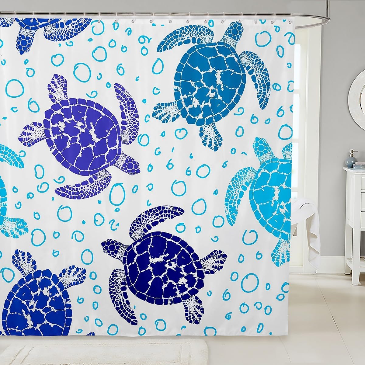 Erosebridal Beach Shower Curtain for Bathroom, Palm Tree Leaf Bath Curtain, Sea Ocean Sunset Decor Collection for Teens Adult Women, Tropical Botanical Waterproof Cloth with 12 Hooks, 72" W x 78" L