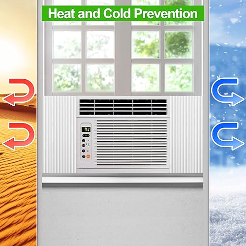 Miniatura 7 de Paneles laterales de aislamiento de espuma para aire acondicionado de ventana, kit de aislamiento de paneles laterales de CA con marcos en forma de