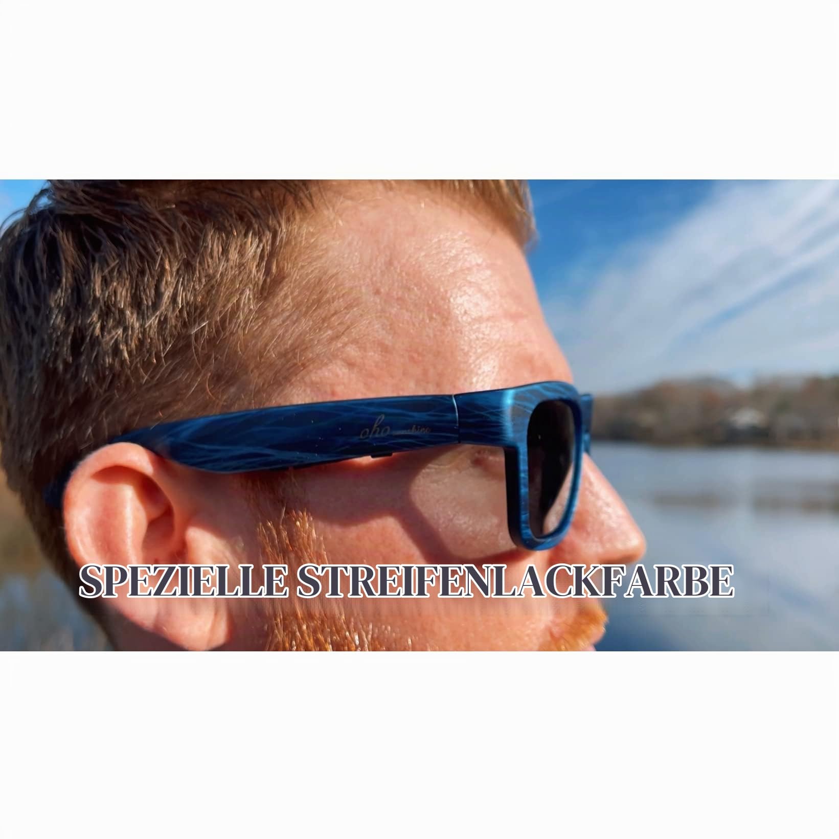 OhO sunshine Bluetooth Audio Sunglasses, Lightweight Open Ear Sport Glasses, 10H Playtime, UV400 ANSI Z87.1, Water Resistant with Voice Control
