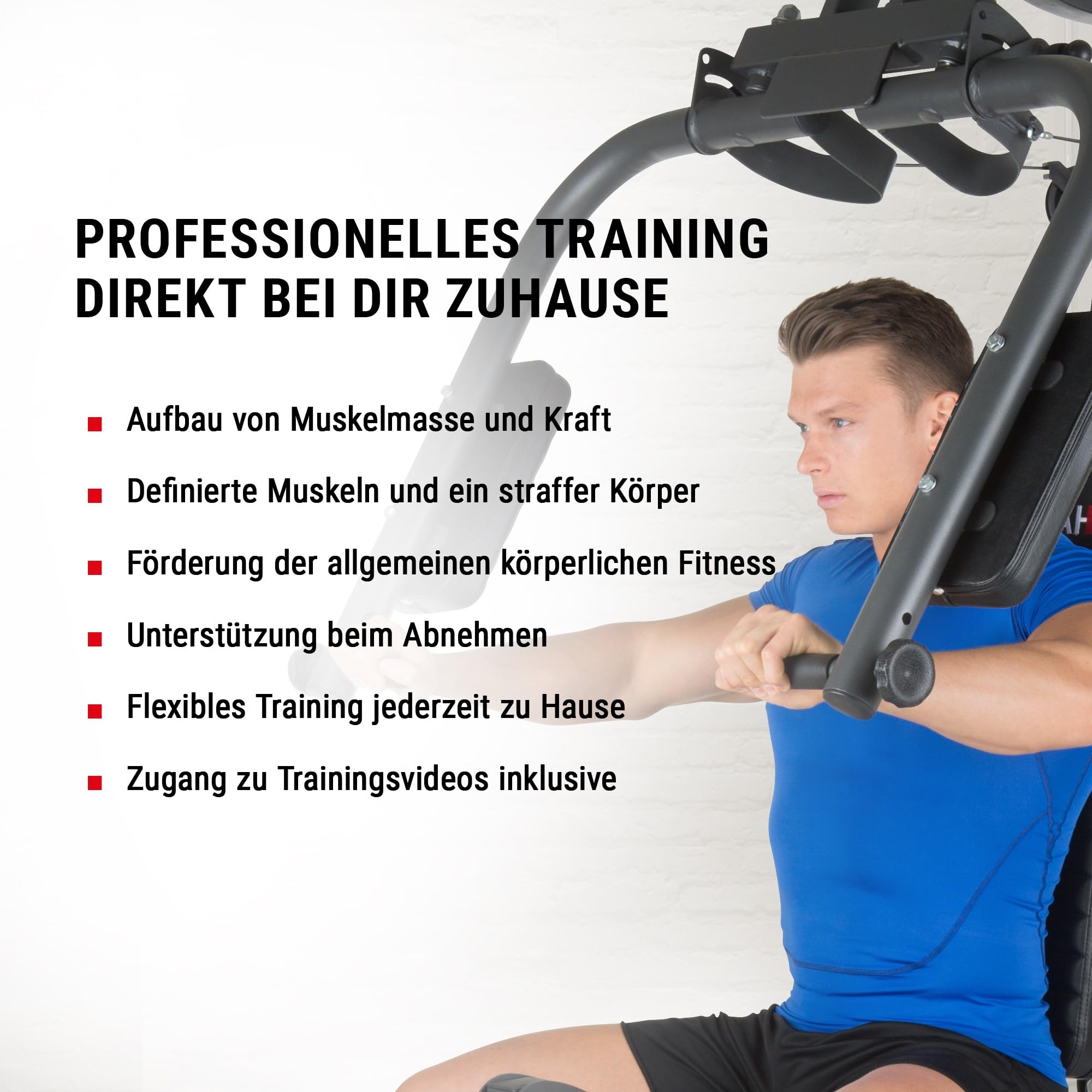 HAMMER Ultra Kraftstation, schwarz, 167 x 105 x 200 cm - Fitnessgeräte für Zuhause, Krafttraining, Fitnessstation, Home Gym
