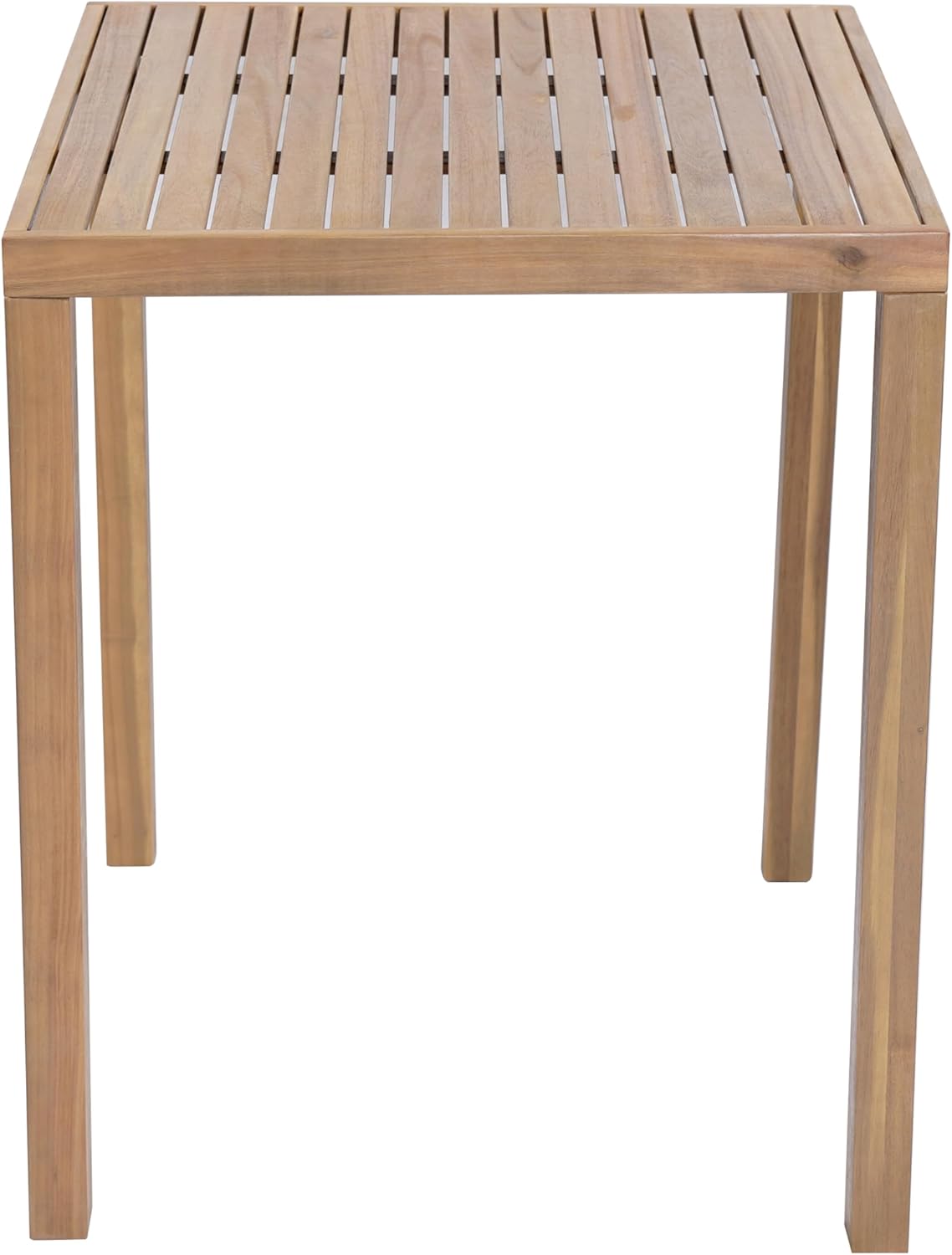 Christopher Knight Home Gree Acacia Wood Outdoor Bar Table, Wooden Patio Bar Height Table, Square Kitchen Coffee Bar Table, Patio Furniture Set, Light Brown