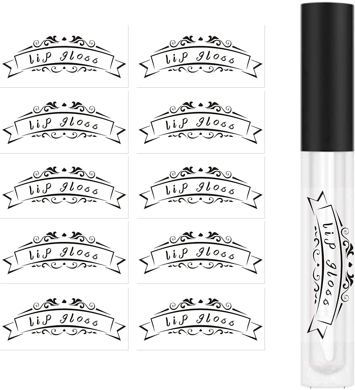 Lip Gloss Tube Stickers,2x1 Inch Clear Roller Bottles Stickers,Waterproof Label for Personalized DIY Lip Gloss Bottle,200 Pcs Per Pack