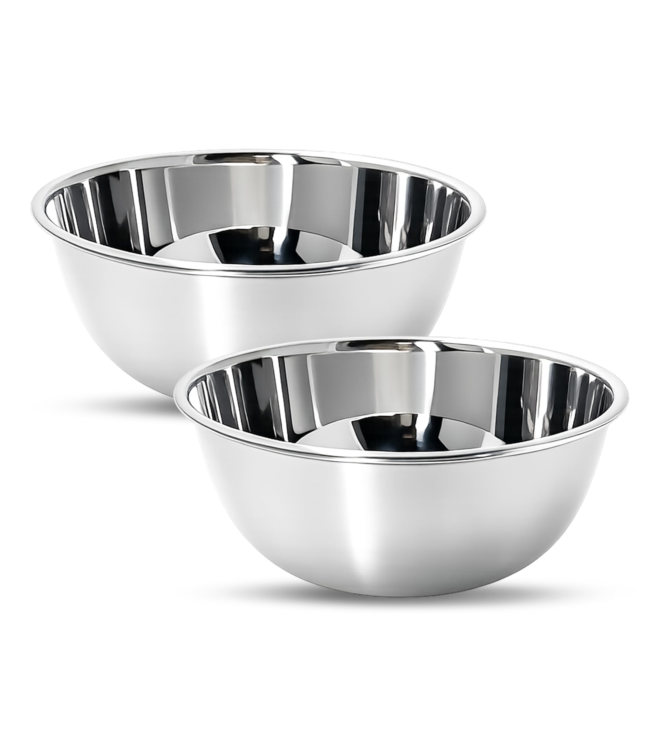 Stainless Steel Mixing Bowl — Heavy‑Gauge, Mirror Finish, Multipurpose Kitchen Bowl (2, 600 ml)