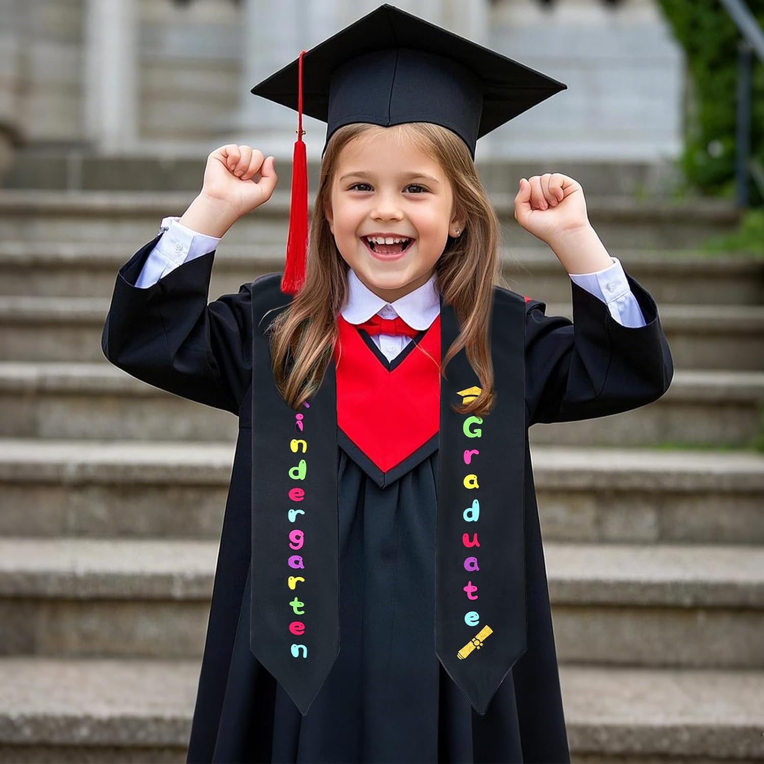 Kindergarten Graduation Sash 2026 Kids Graduation Stole, Unisex Preschool Graduation Satin Sash with Colorful Word
