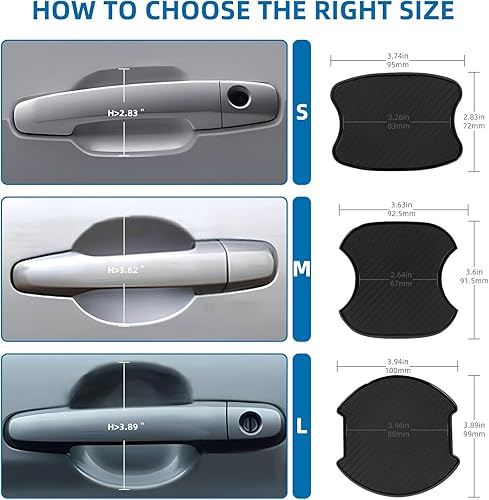 Miniatura 2 de Protector de manija de puerta de automóvil, 4 piezas de fibra de carbono 3D cubierta de manija de puerta para protector universal de puerta de