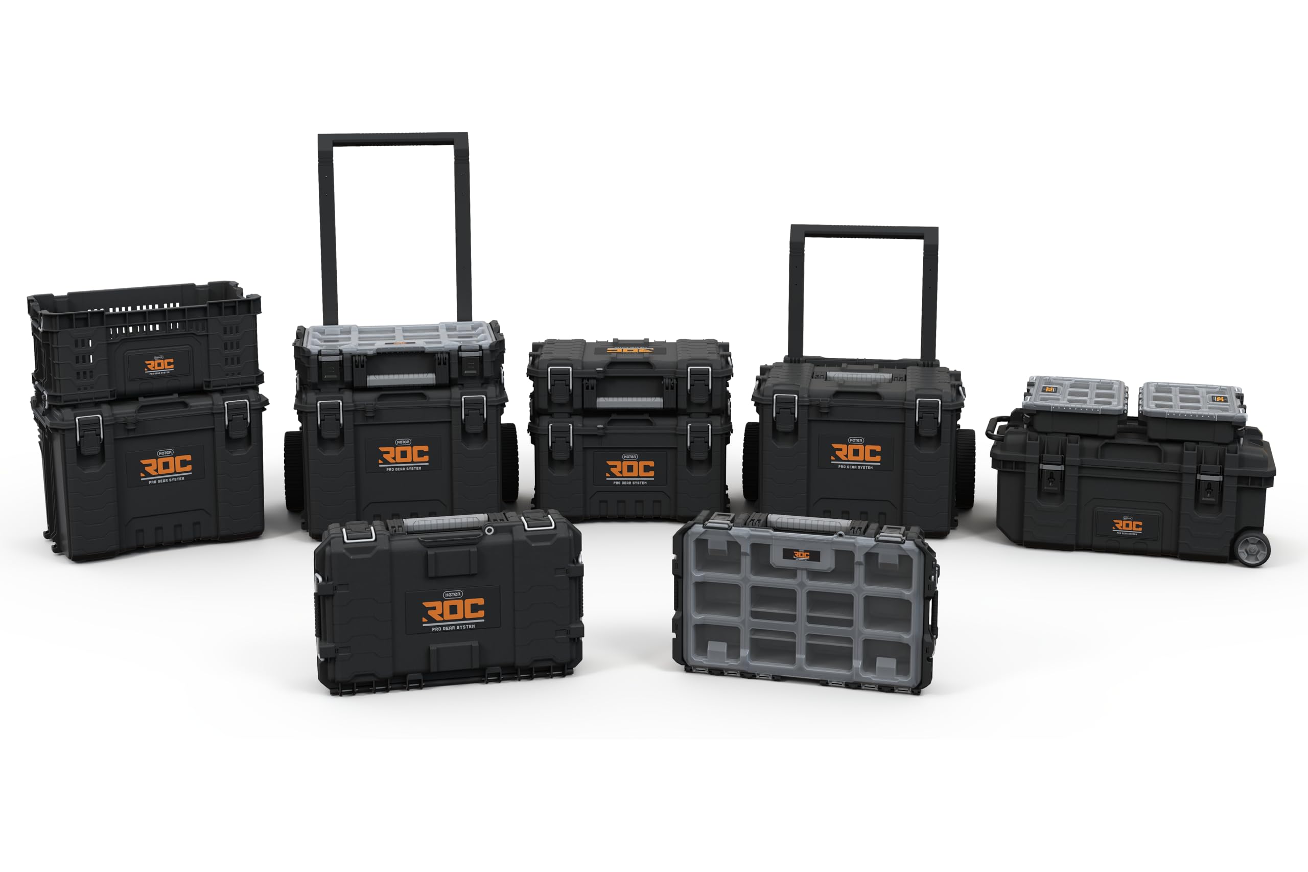 Keter ROC Pro Gear Caisse de rangement pour outils modulaire, empilable, légère, durable, noir