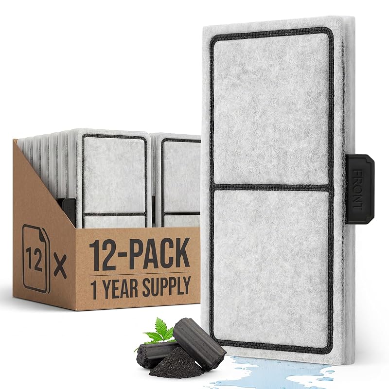 Cartuchos de Reposição EF-S para Filtro de Aquário BF5 BettaFlo com Tripla Filtragem e Carvão Ativado Meidier, Pacote com 12
