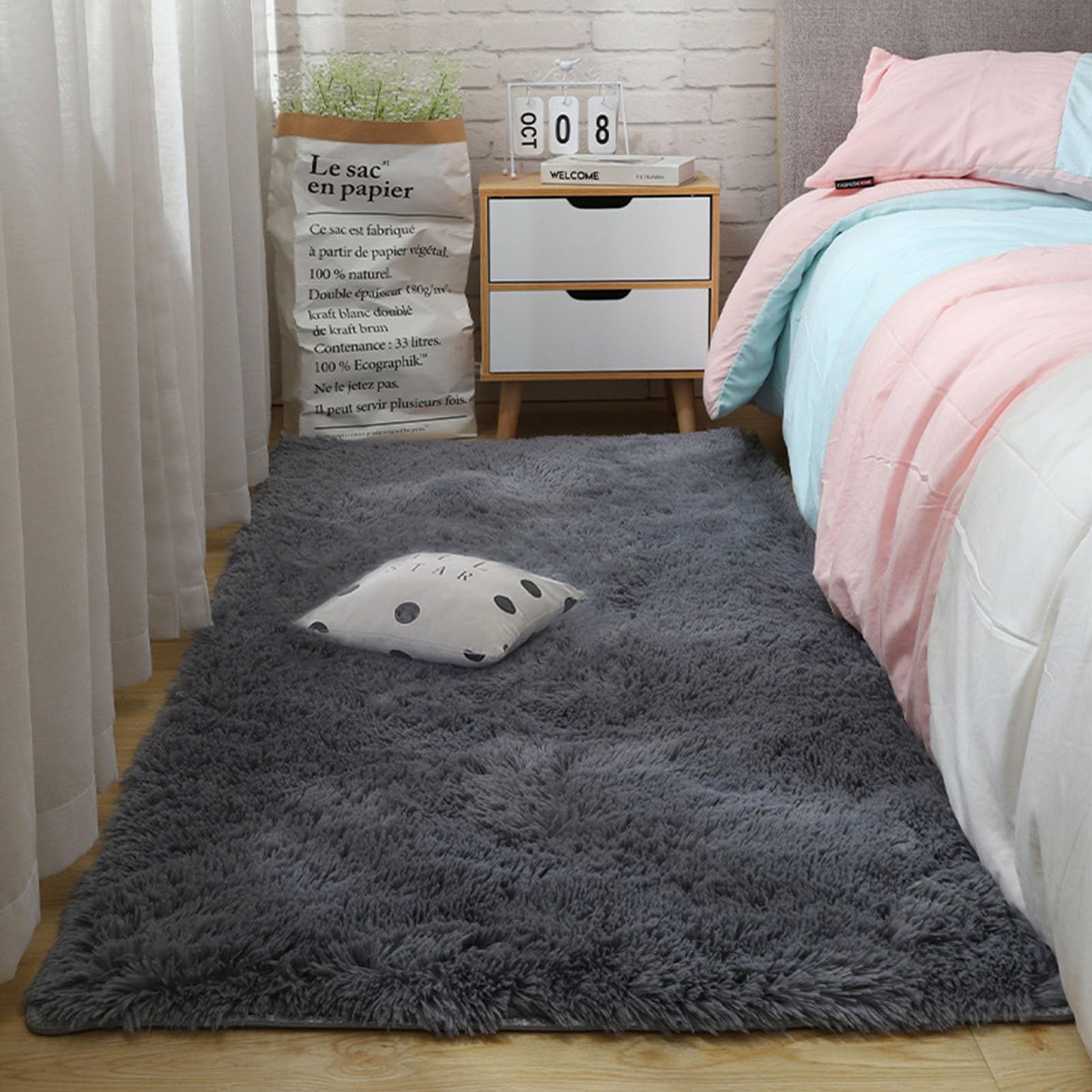 Tapis de chambre antidérapant résolvant le problème des sols froids et glissants