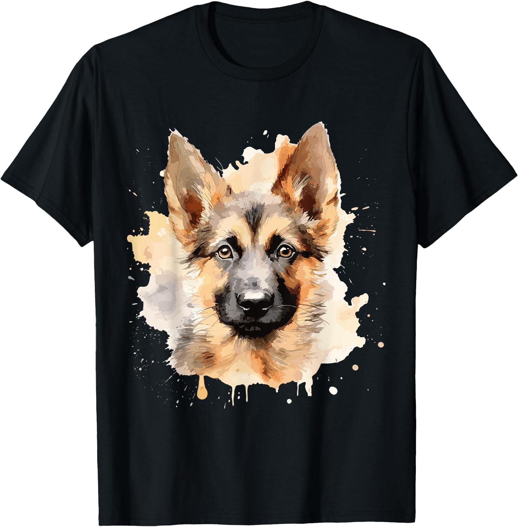 Watercolor German Shepherd Puppy for Alsatian Dog Owners T-Shirt