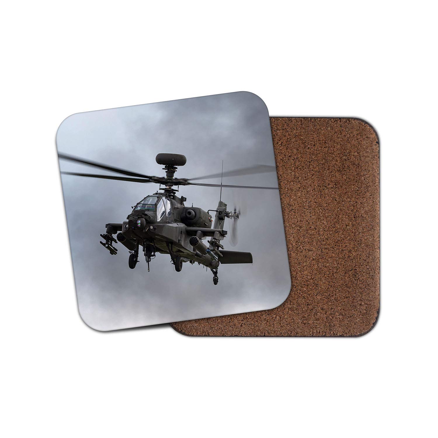 1 x AH-64D Apache Attack Helicopter Coaster - Plane Pilot Air Force #12468