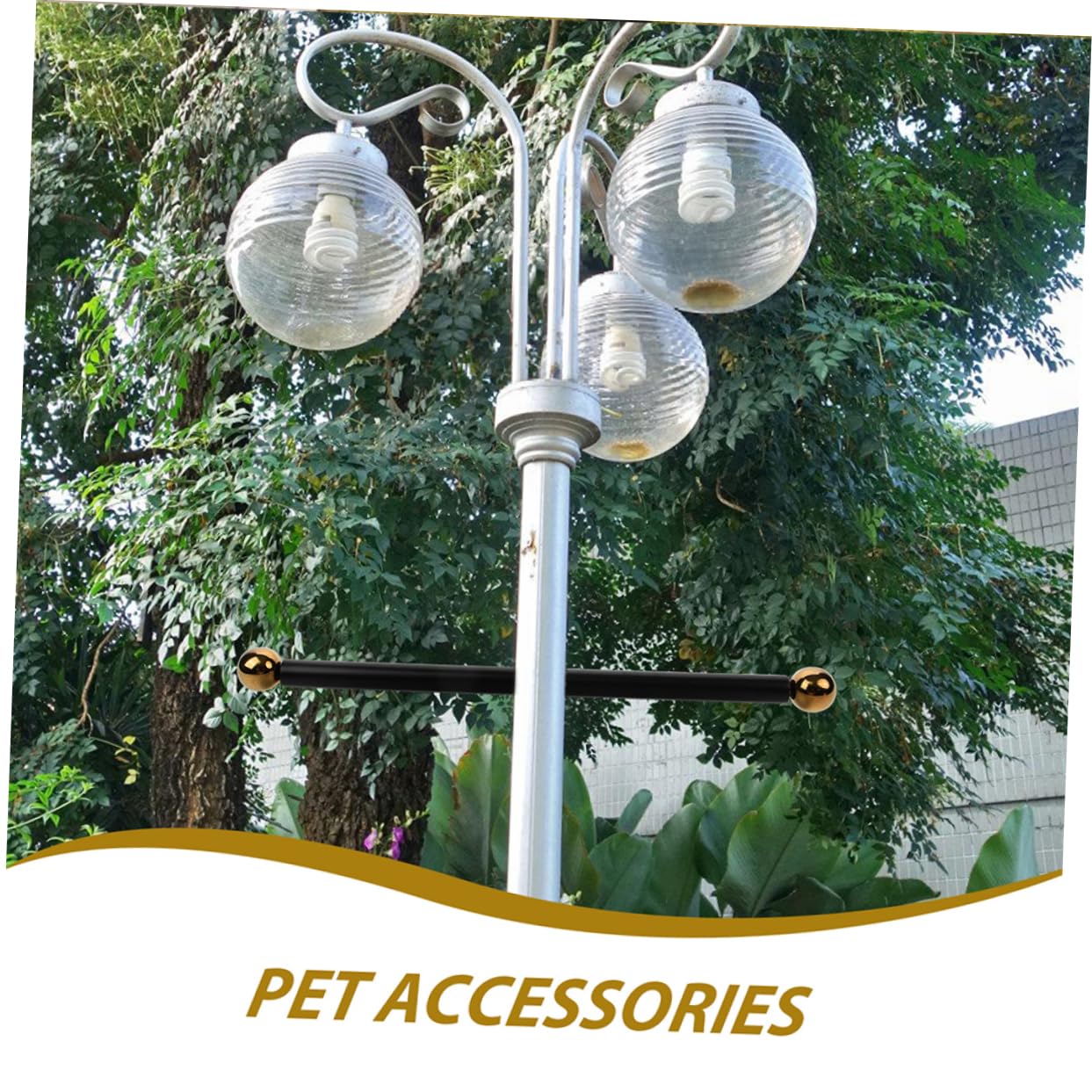 VANZACK Aluminum Alloy Lamp Post Cross Arm Ladder Rest Handle for Garden Light Rod Yard Accessory