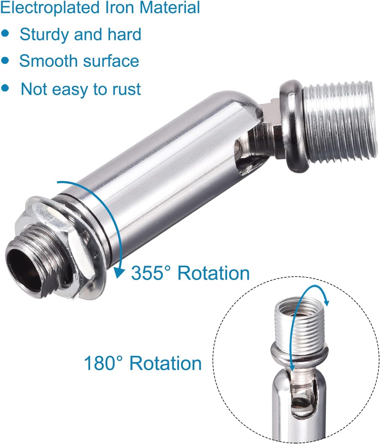 MECCANIXITY Sloped Ceiling Adapter Swivel M10 M12 Thread, for Chandelier Ceiling Pendant Light, Chrome