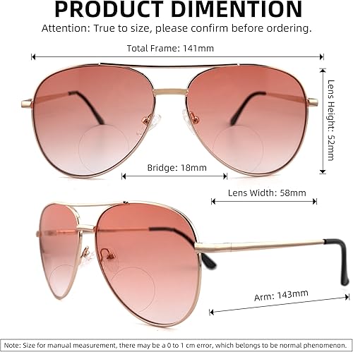 Miniatura 9 de SOPHILY Paquete de 3 lentes de lectura bifocales para mujeres y hombres, lentes de lectura bifocales de aviador, lentes de lectura bifocales + 1.0
