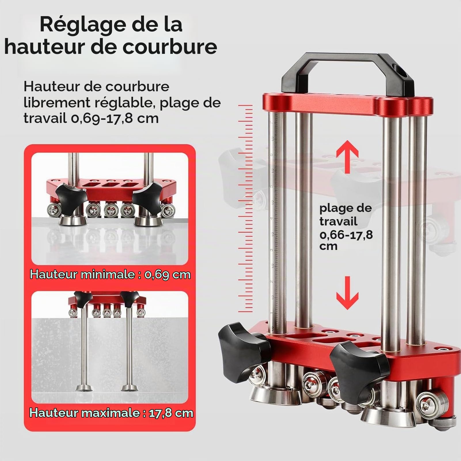 Rouleau de Tôle, Outil de Pliage Portable de 0 à 100 Degrés avec Conception à Roulement incliné pour Toiture en Métal