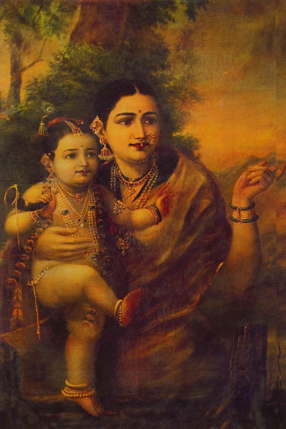 Krishna Yashoda (Unframed Canvas Prints) -Raja Ravi Varma Paintings-24″X16″ Krishna Yashoda (Unframed Canvas Prints) -Raja Ravi Varma Paintings-24″X16″