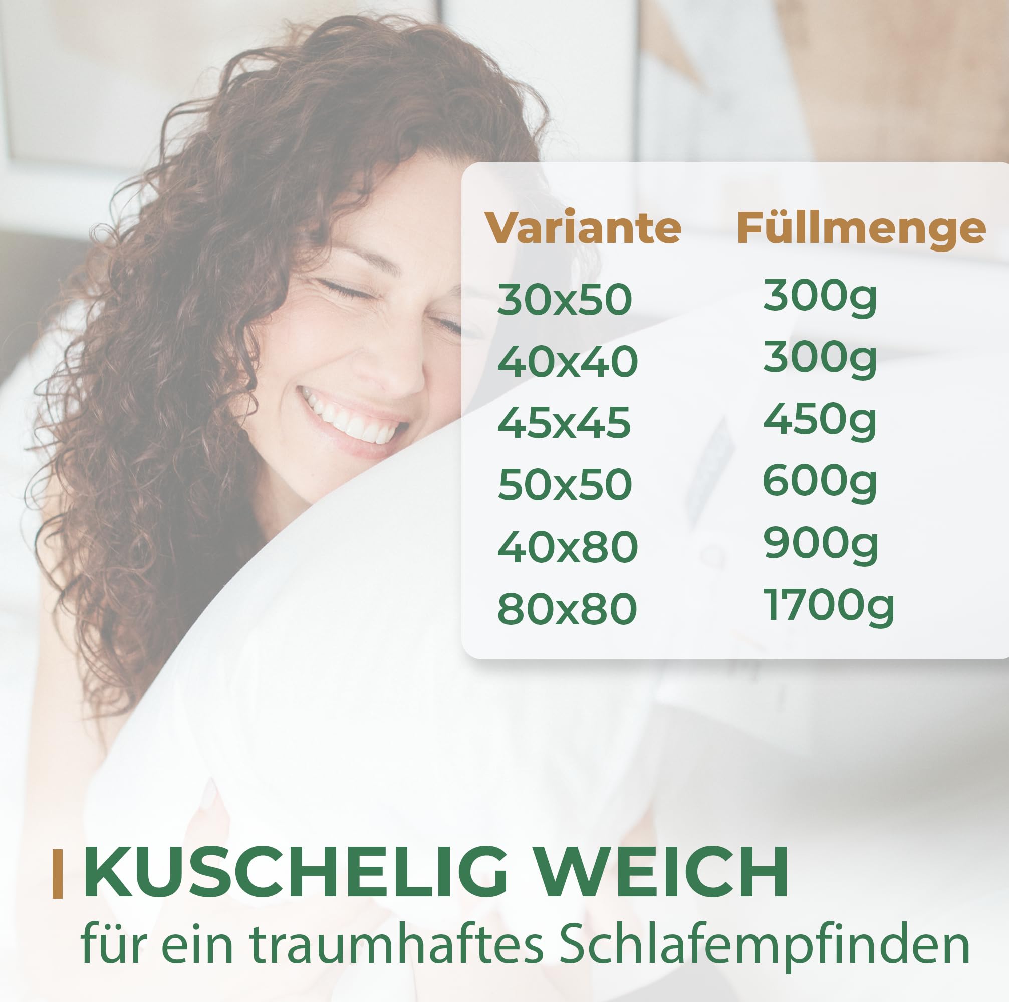 Kopfkissen 80x80 Federkissen Made in Germany - 100% Federfüllung - Baumwollbezug - Ökotex-zertifiziert - 1er Set