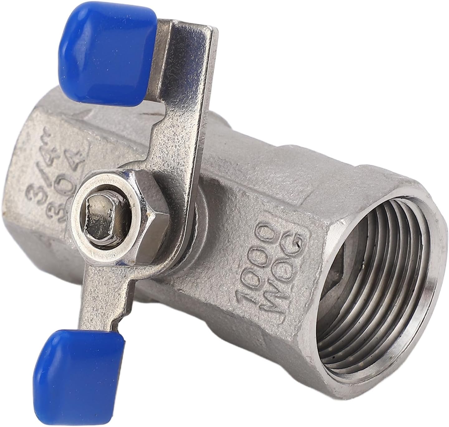 Thread Full Bore Ball Valve, 3/4" Female Thread Stainless Mini Ball Valve, Universal Butterfly Ball Valve Full Bore Shut-Off Valve with Butterfly Handle for Garden Pump Faucets Water Pipe