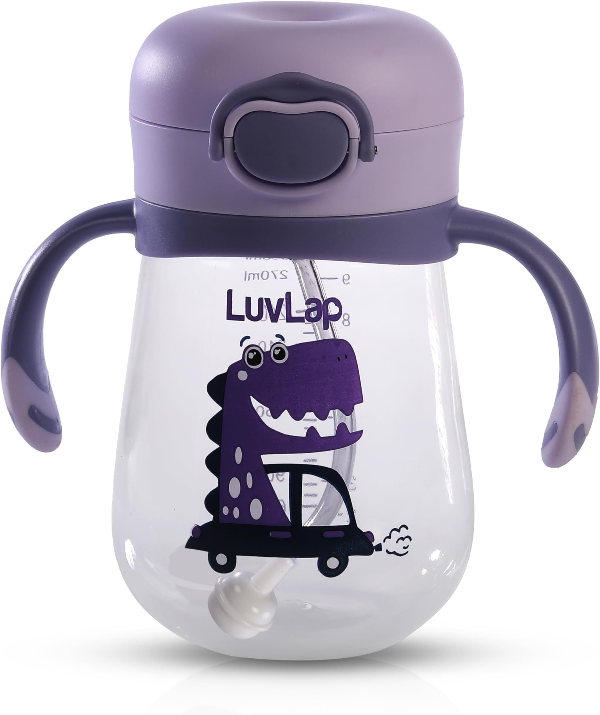 - Kids Bite Resistant Soft Silicone Straw Sipper Cup with Handle, with Weighted Straw, Sippy Cup with Anti Spill Lock, BPA Free, 1 Year +, 300 ml, Purple