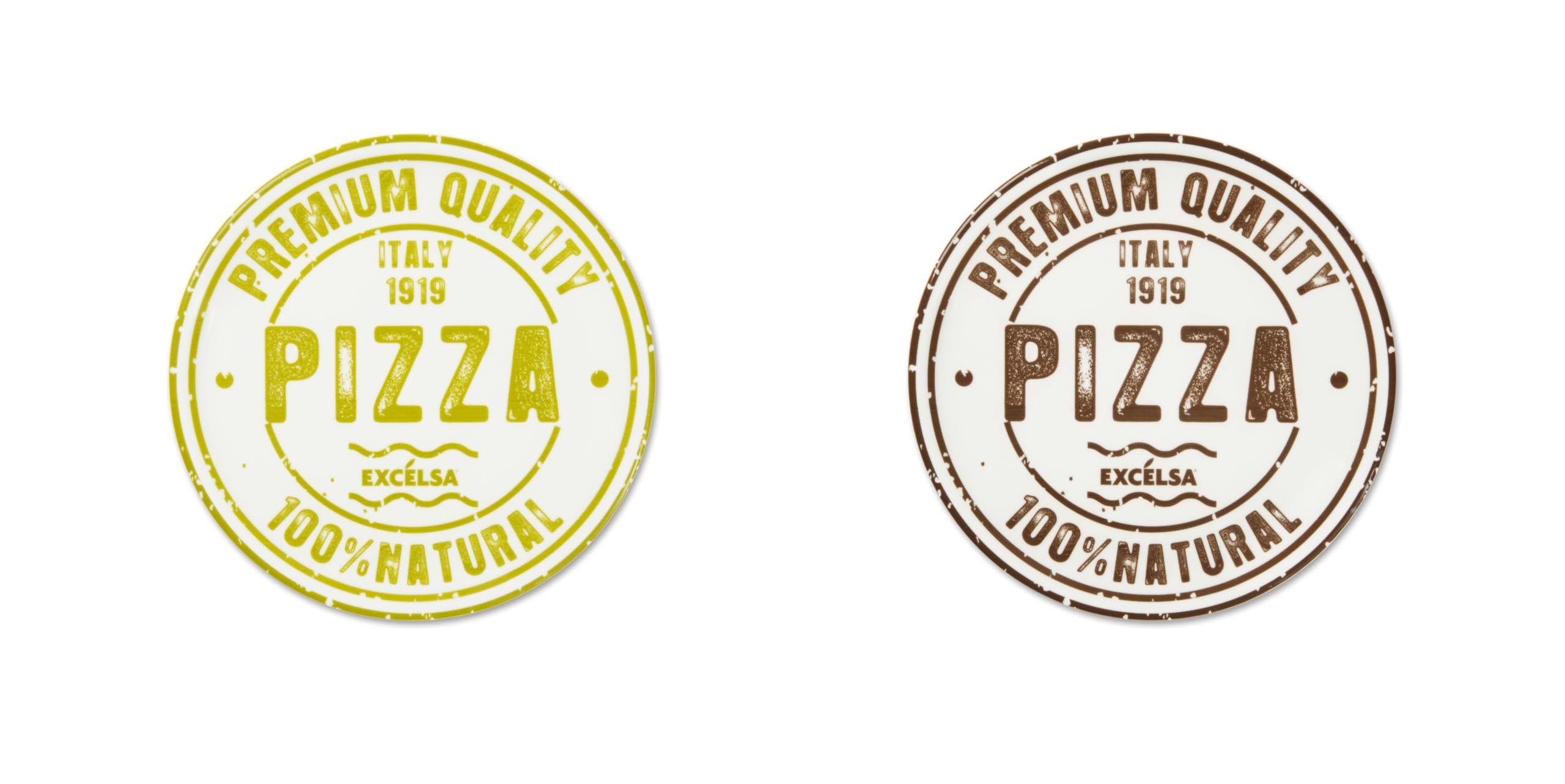 Assiettes à pizza 31 cm Excelsa en porcelaine avec décors assortis pour vos repas lot de 6