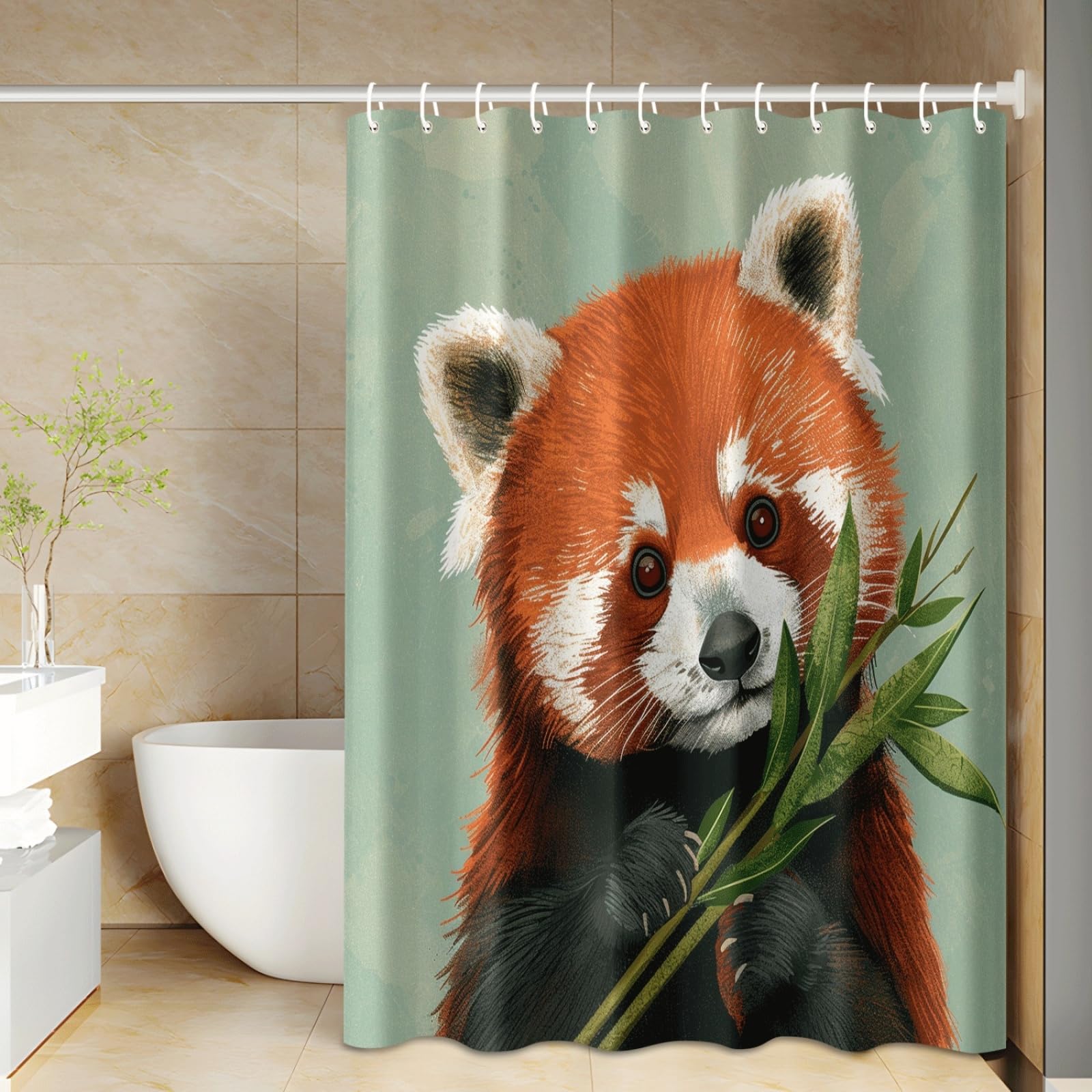 Rideau douche brique verte rouge pour sublimer votre salle de bain