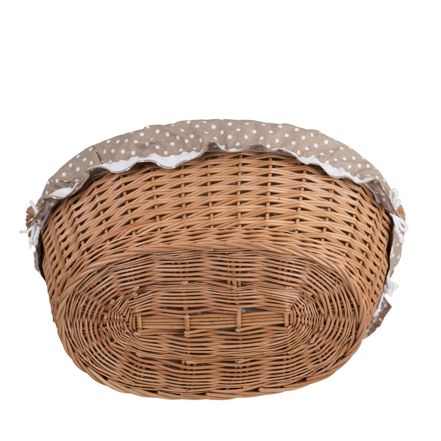e-wicker24 Owalna miska wiklinowa, kosz na pranie z wikliny w naturalnym kolorze, kosz wiklinowy w kształcie wanny