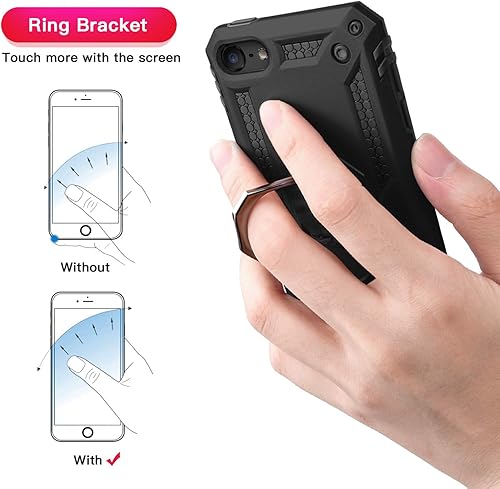 Miniatura 4 de IDweel Funda para iPod Touch 7, para iPod Touch 6 con soporte para automóvil, funda protectora híbrida resistente a prueba de golpes con soporte