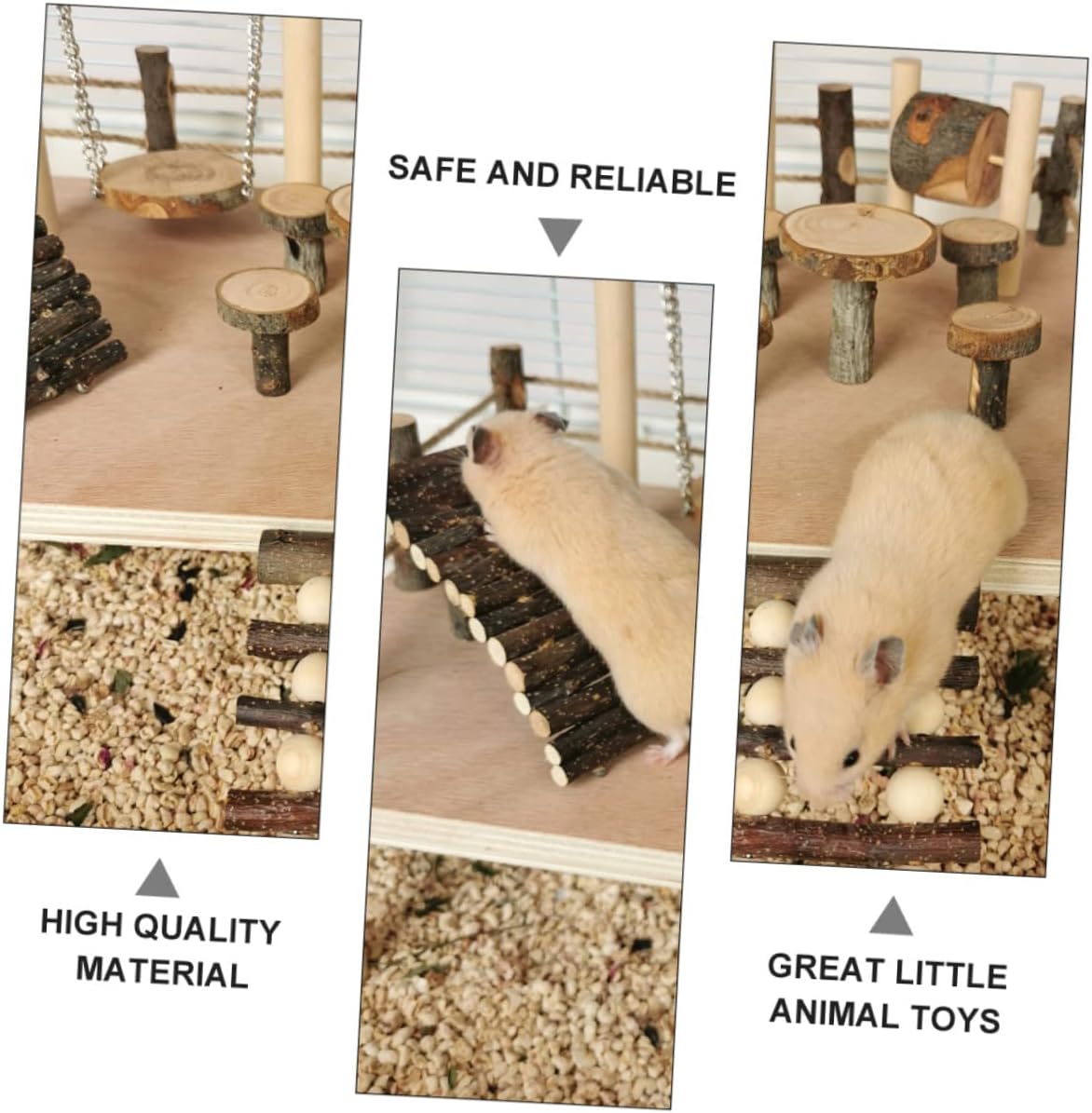 Wooden Hamster Climbing Ladder Toy for Animals Fun Exercise Plaything for Hamsters Mice and Birds Promotes Healthy Activity and Exploration