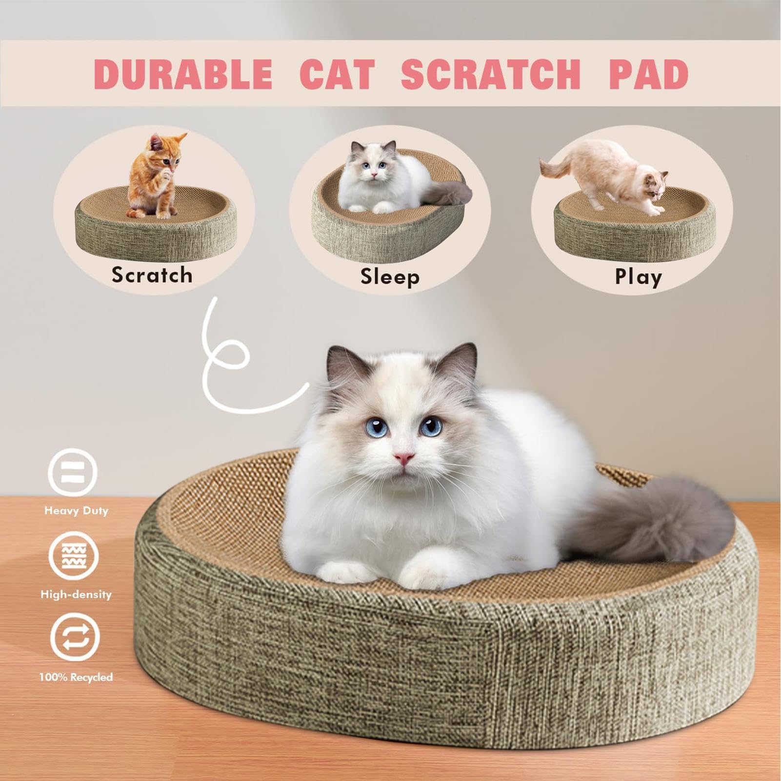 Katzenkratzbrett Strapazierfähige Multifunktionale Möbelschoner | Sisal Kratzbrett Nest für Katzen Haustierbedarf, aktives Spiel und Unterhaltung für Wohnung, Tierheim, Kätzchen-Möbel