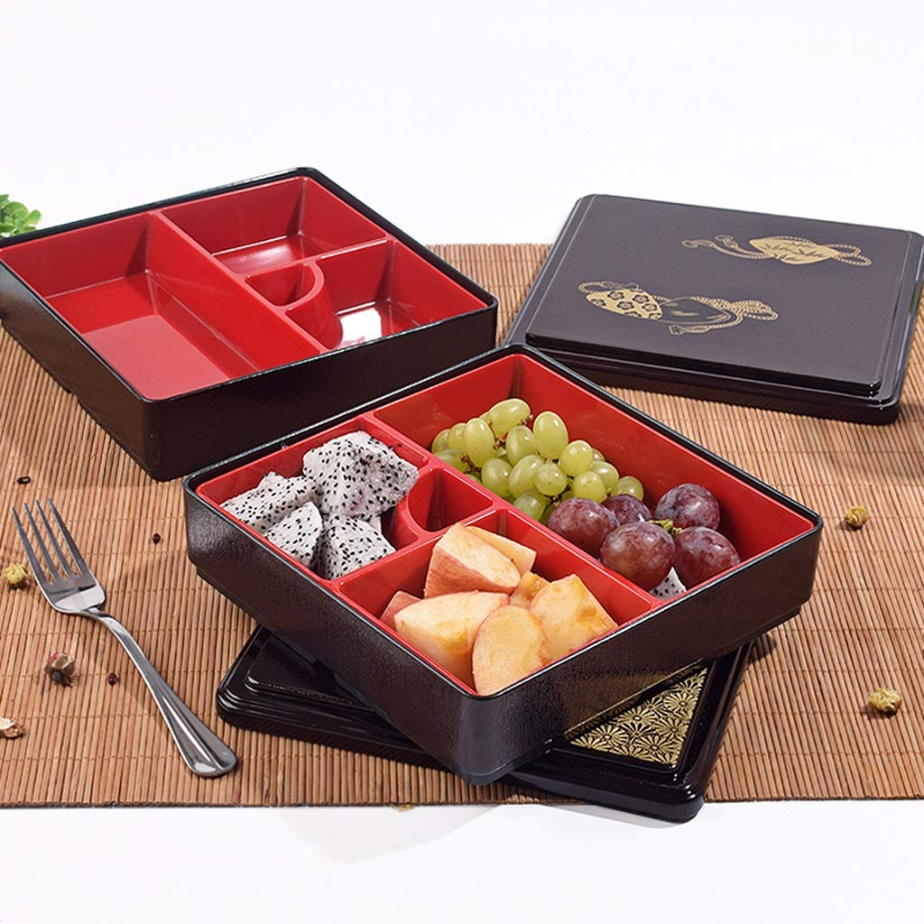 Contenitori per alimenti in legno Bento Box giapponese a 2 strati per