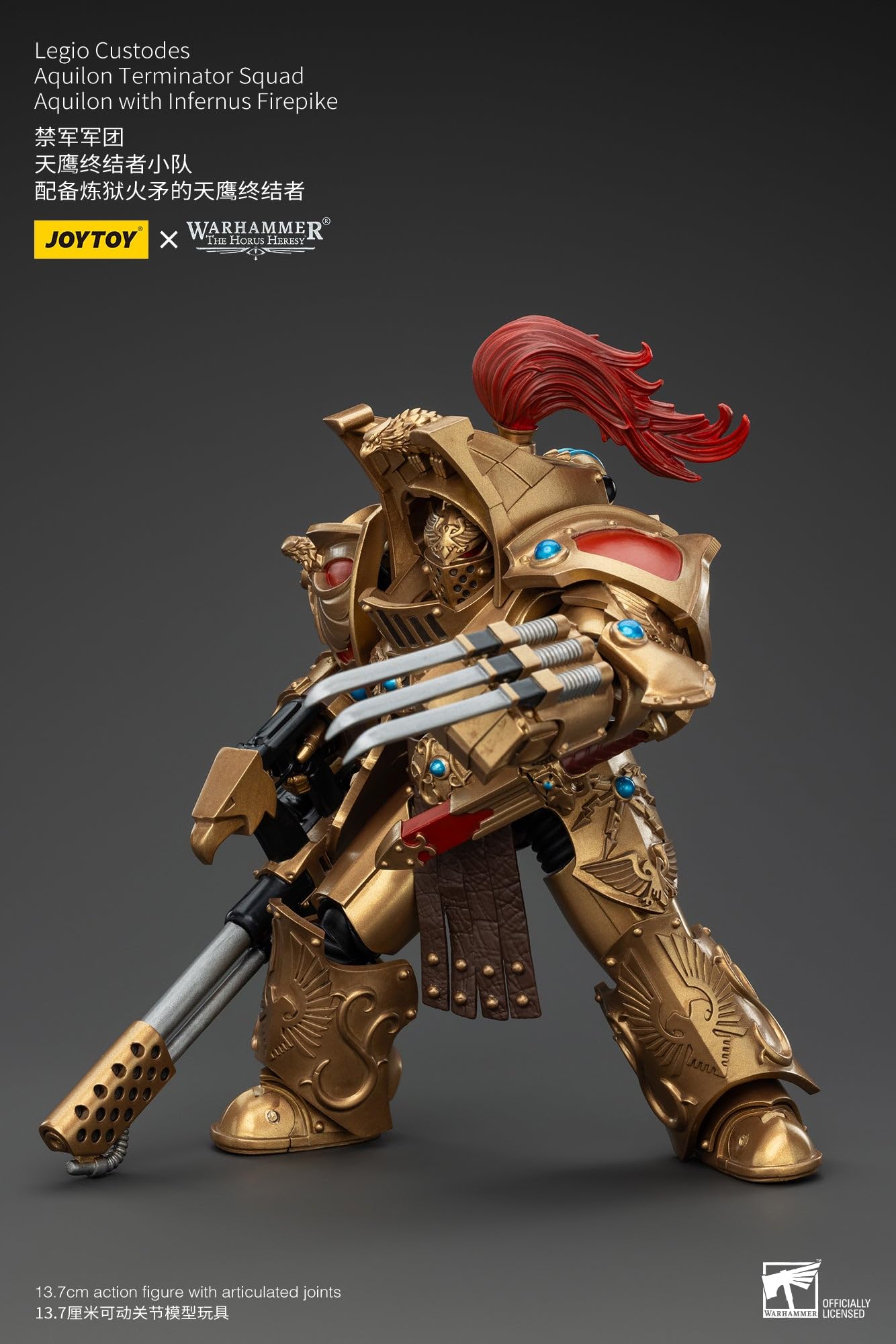 JoyToy Warhammer 40K Legio Custodes Aquilon Terminator Squad z Infernus Firespike figurka w skali 1:18