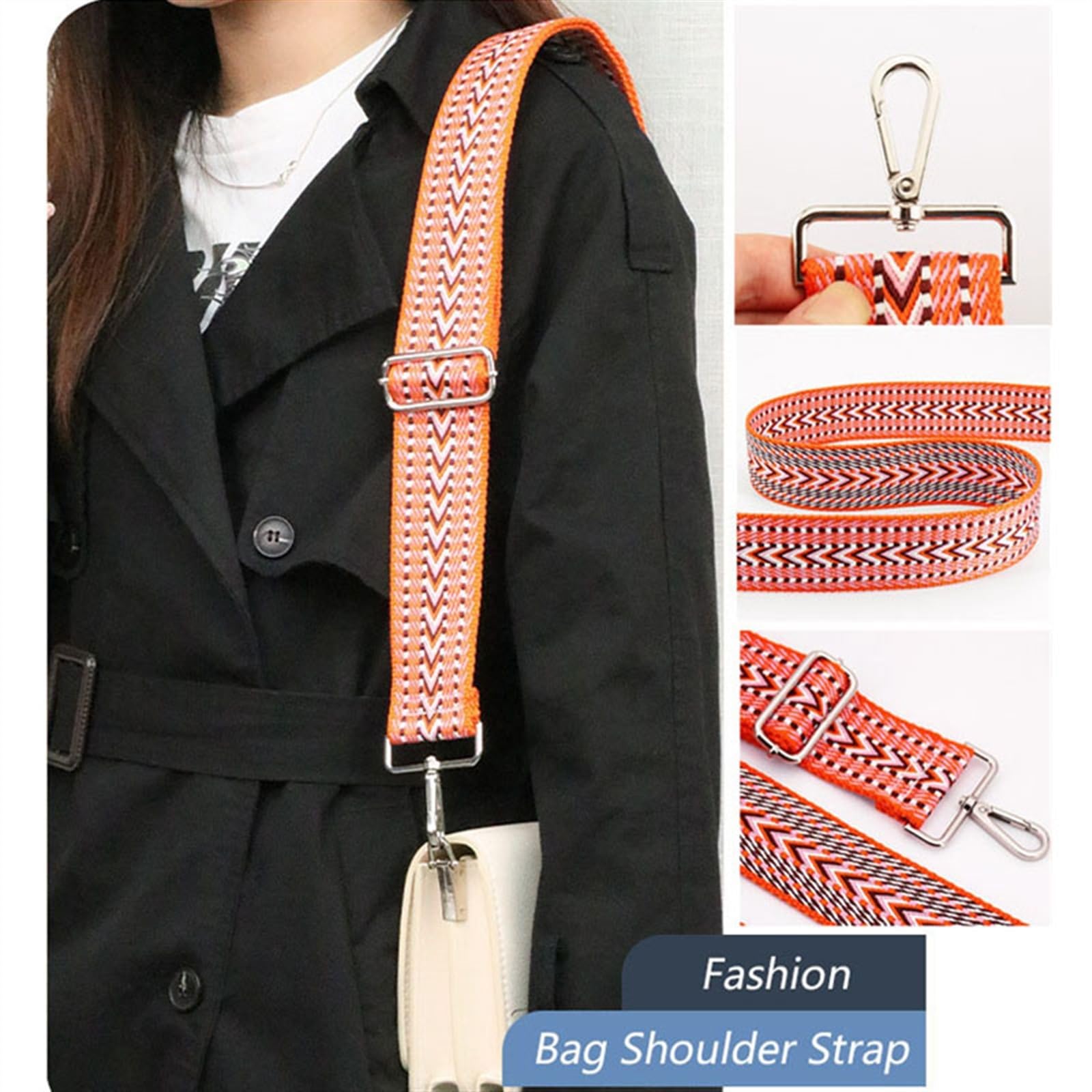 Tracolla Per Borse Fotocamera PATIKIL Tracolla Di Ricambio Regolabile Larga Per Borsa 690014 - Foto 3