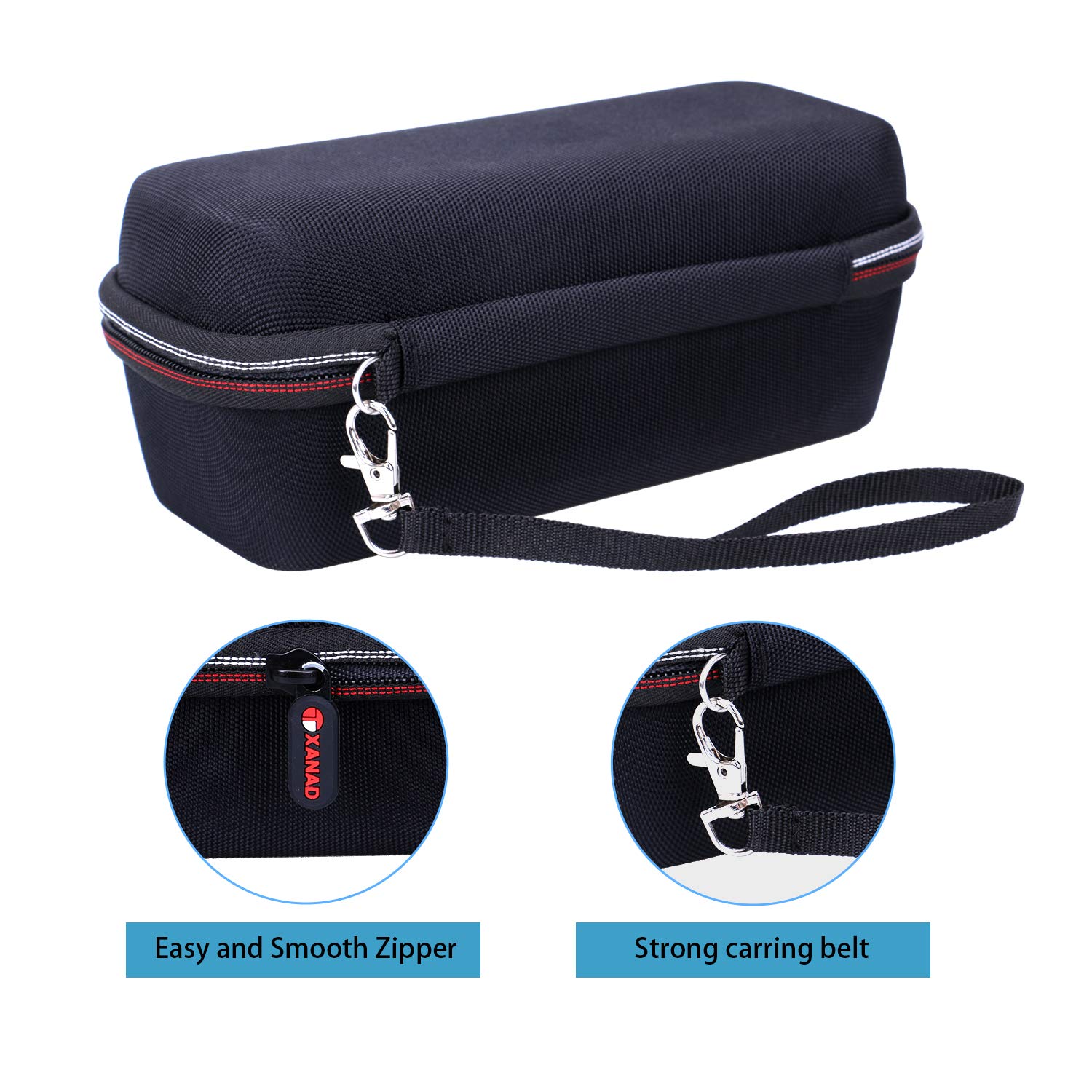 Étui Rigide EVA Pour Enceinte JBL Flip 7 - Housse De Transport Antichoc Avec Mousqueton, Noir - 3