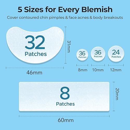Miniatura 4 de TKTK Parches hidrocoloides grandes para espinillas de barbilla para cara, parche de acné contorneado XL para brotes de zit en la mandíbula, tiras de