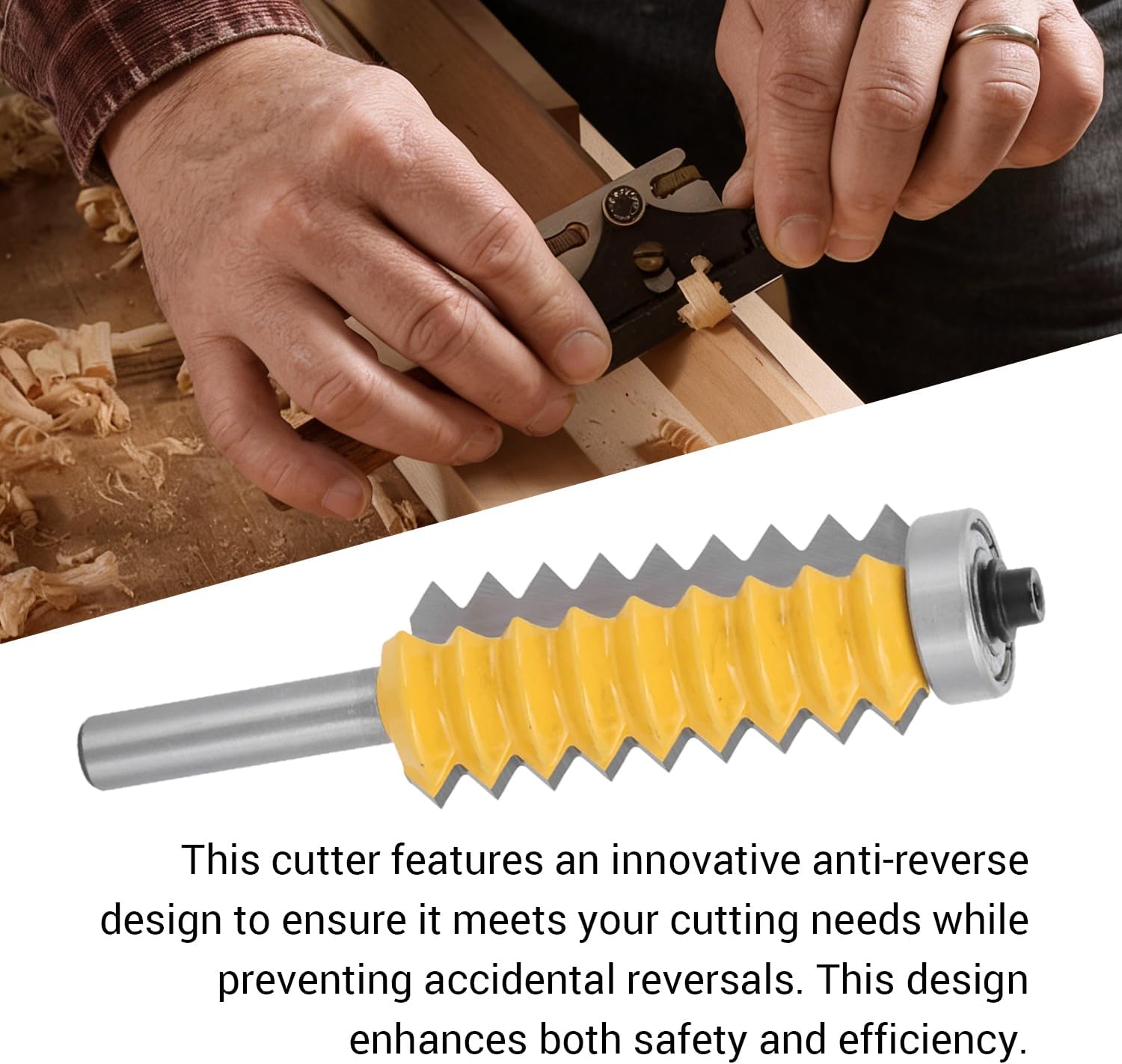 Bordstract 8mm Shank Finger Glue Joint Router Bit, Carbide Woodworking Milling Cutter Router Bit Multi Tooth Cutter for Wave Type Wood Milling(8x55)