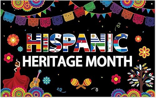 CiyvoLyeen Cartel de tela para fotografía del patrimonio hispano, cartel de tela para el mes de la historia hispana, cartel de herencia latina