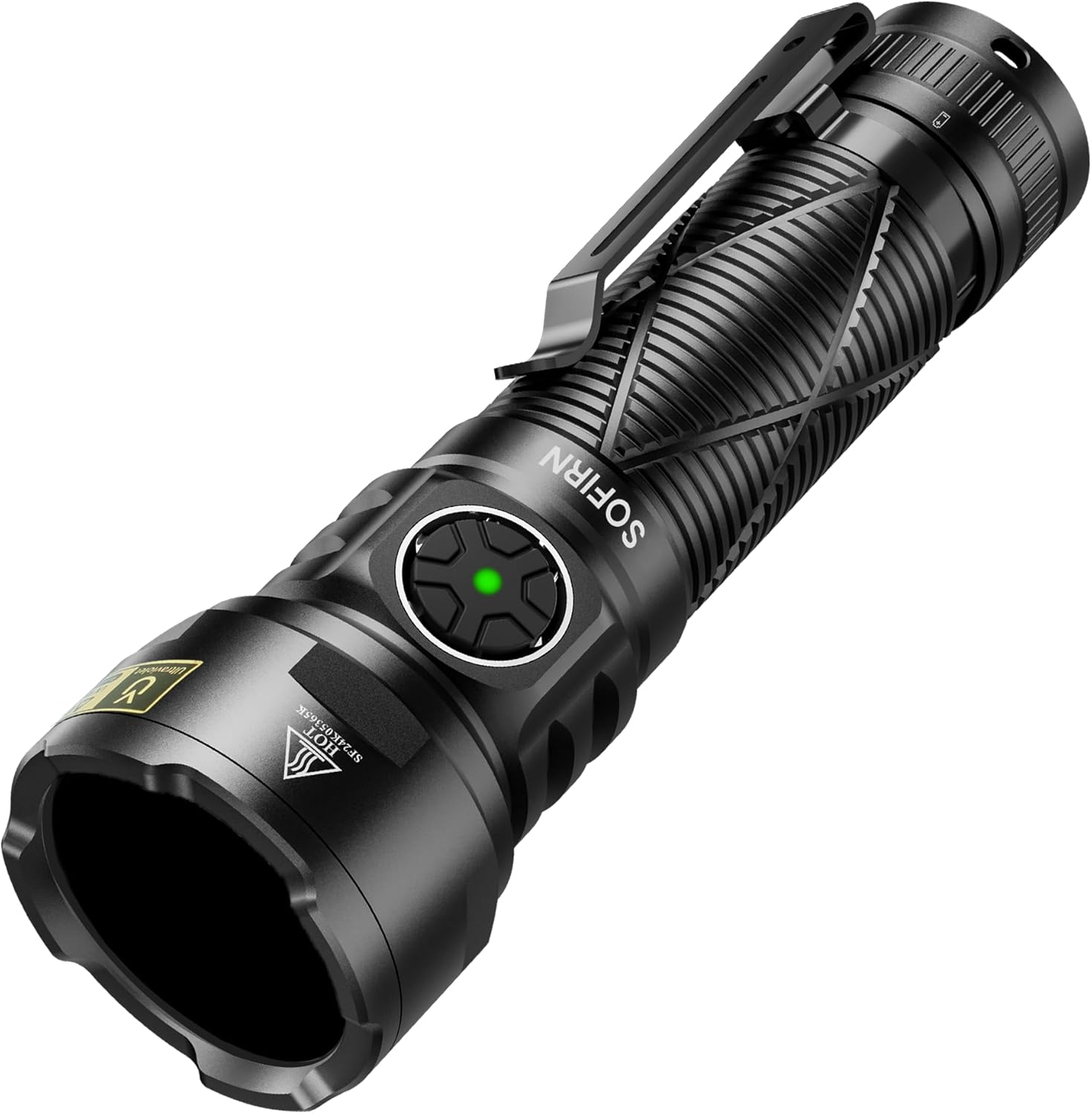 sofirn SR15 UV Black Light 365nm UV Flashlight Rechargeable with Filter Lens, 4 LED High Power Ultraviolet Blacklight IPX8 Waterproof for Resin Curing, Pet Stain Finder, Mineral Rocks, Scorpions