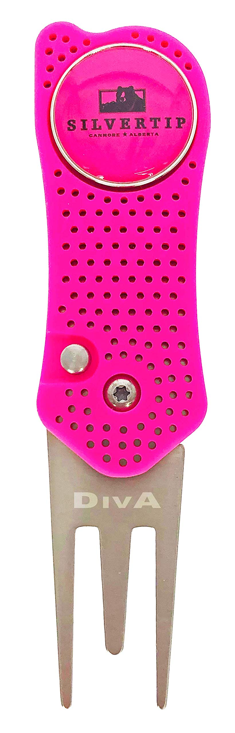Twisted Frog DivA Aero ST Auto-Open Golf Divot Repair Tool and Ball Marker - Pink