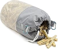 Vista 7 de Soporte de malla para colgar la ropa en el exterior, ventilación y resistencia a la humedad, múltiples métodos de colgar, bolsa de alfiler de ropa