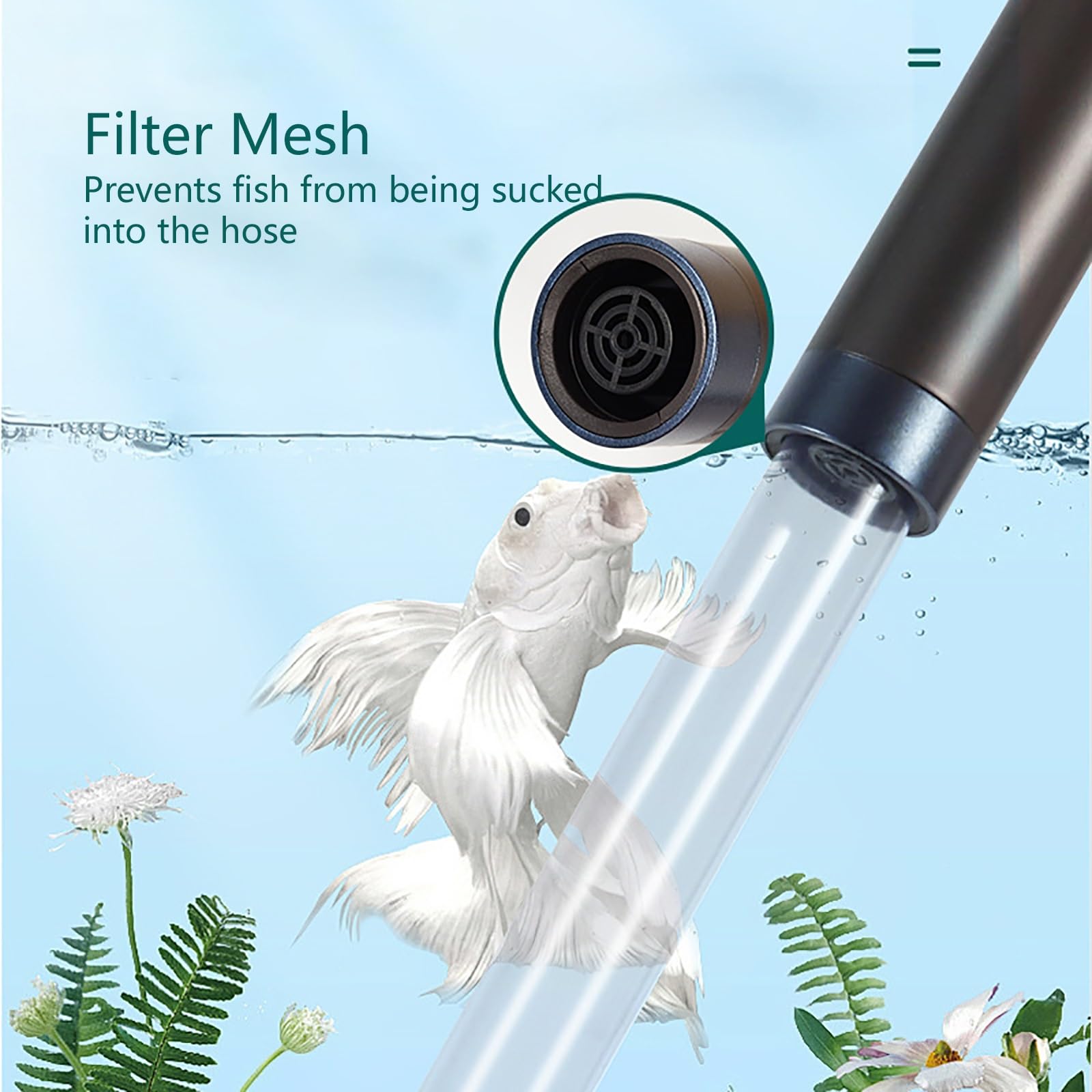 Limpiador De Peceras, Artículos De Mantenimiento De Agua para Acuarios, Manguera Sifón De Mano, Adecuado para Cambiar El Agua De Lavado Filtro De Arena y Circulación De Agua